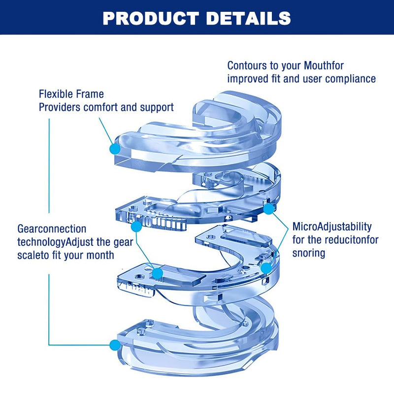 [Australia] - HOVCEH snoring splint, snoring stopper adjustable, anti snoring splint, grinding splint for night, snoring stopper for men women, effective against snoring against teeth grinding - blue 