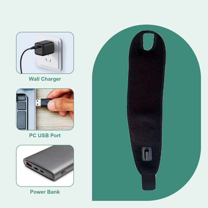 Electric Heated Wrist Wrap, USB Powered Wrist Warmer with Adjustable Strap, Reusable Heating Pad for Wrist Pain Relief, Office Workers, Gamers, Winter Cold Hands, Travel Friendly
