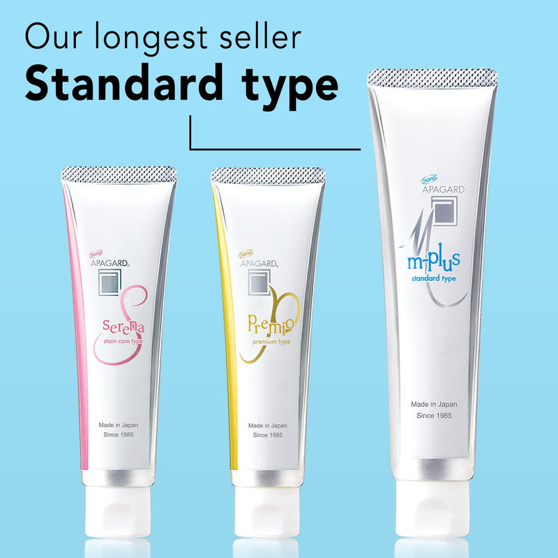 [Australia] - APAGARD® M-Plus, Sangi's Nano-Hydroxyapatite Toothpaste for Naturally Whiter Teeth. Fluoride-Free, for Family use, 130g / 4.58 oz, Mild Mint Flavor, Single Pack 
