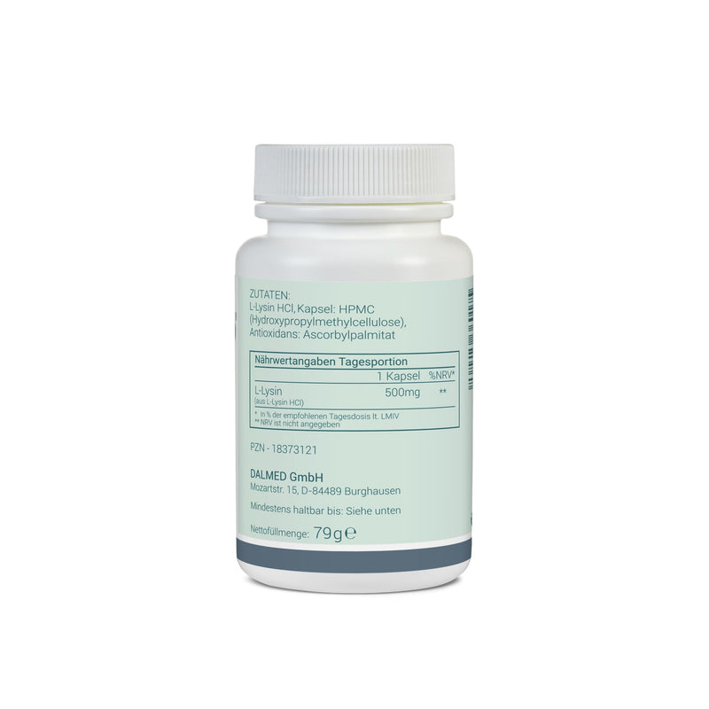 [Australia] - L-Lysine - 120 capsules (1 capsule contains: 500mg L-Lysine HCl) - Premium quality - without additives - pure and high-quality substances 