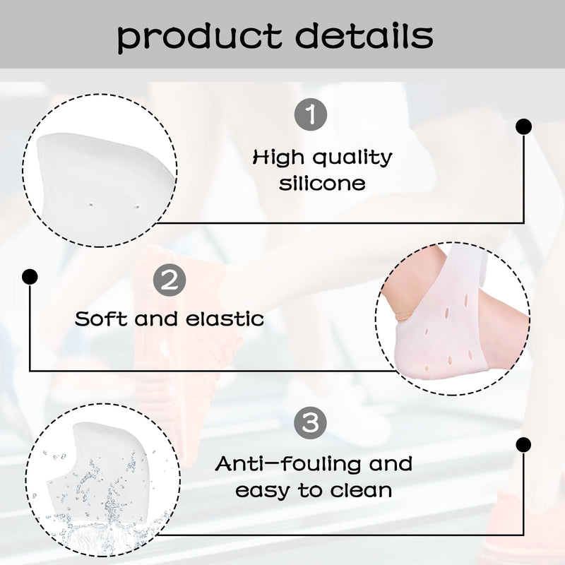 [Australia] - Pack of 4 Heel Protectors Silicone Heel Pads for Shoes Soft Gel Silicone Pads for Heel Pain Plantar Fasciitis Suitable for Heel Pain Dry Cracked Achilles Tendon Gel Pads 