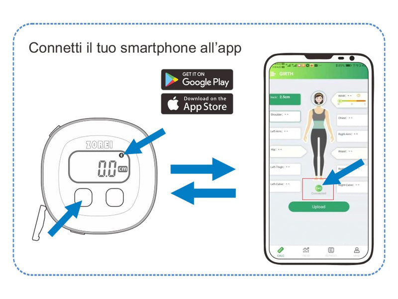 [Australia] - Body Measurement Tape Measure, Smart Tape Measure with App, Body Measurement Tape 150cm, Tape Measure with Bluetooth for Bodybuilding Fitness 