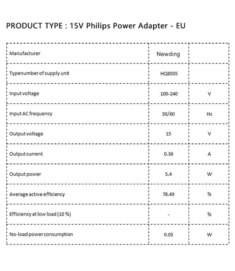 [Australia] - 15V HQ8505 Shaver Power Supply Charger Charging Cable for Philips Series 9000 5000 7000 Oneblade-Pro at HQ MG BG HC PT BT Aquatouch Depilador BodyGroome Shaver Charger Cable 
