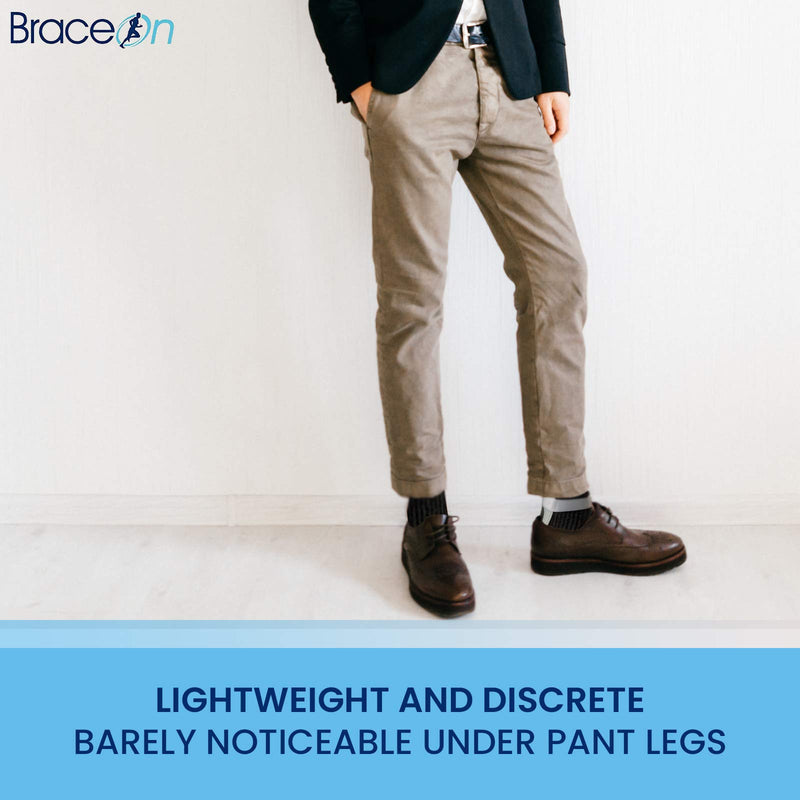 BraceOn AFO Swedish Drop Foot Stabilizer for Walking and Exercise, Drop Foot Braces for Men, AFO Brace & Foot Drop Braces, Foot Boot for Injured Foot, Men, Left Men Left