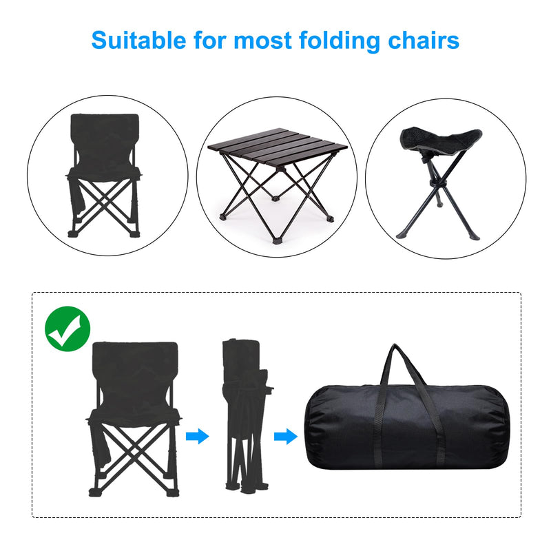 PATIKIL Folding Camping Chair Replacement Bag 47.2" x 11.8", Portable Camping Storage Tent Bag with Handle Strap for Outdoor Camping Hiking Travel, Black 47.2" x 11.8"