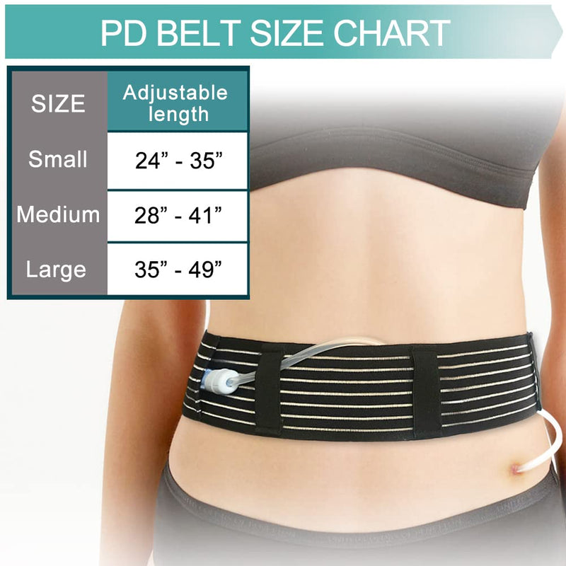 [Australia] - Soft Breathable Peritoneal Dialysis Belt Adjustable PD Catheter Holder Accessories Discreet for Safety Secure Transfer Set Peg Feeding Tube Supplies Men Women Black Medium Medium 28-41 Inch (Pack of 1) 