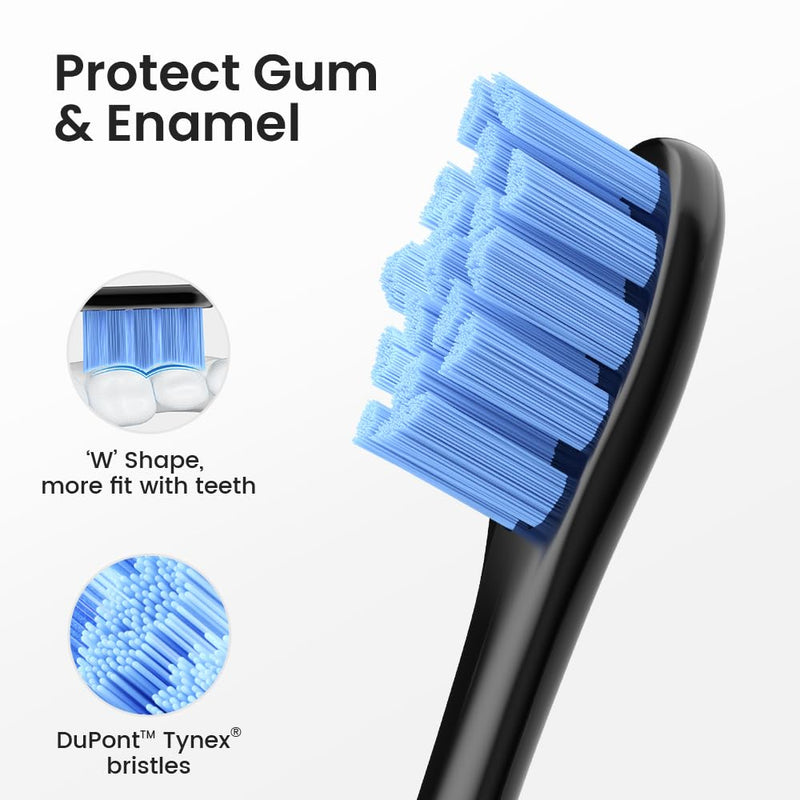 Oclean Electric Toothbrush for Adults, 150 Days Battery Life Electric Toothbrush, USB Rechargeable Sonic Travel Toothbrush with 6 Brush Heads & Travel Case, 5 Modes and Smart Timer Black