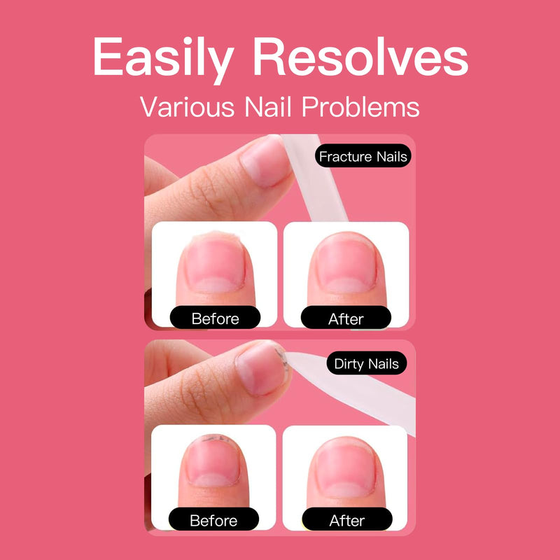 Curvlife 10g Semi Solid Nail Glue and 10ml Nail Glue Remover Kit for Press On Nails - 4pc Professional Set with Czech Glass File & Cuticle Pusher for Flawless Application & Removal