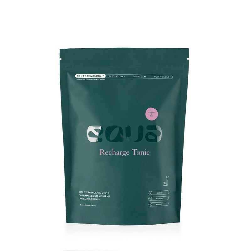 [Australia] - EQUA RECHARGE TONIC - sugar-free electrolyte powder drink with magnesium and antioxidants - 20 practical individual powder packs - vegan, gluten-free (cranberry & lime) cranberry & lime 