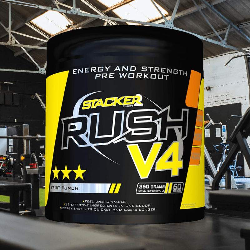 Rush V4 Pre-Workout Booster, Fruit Punch 360g