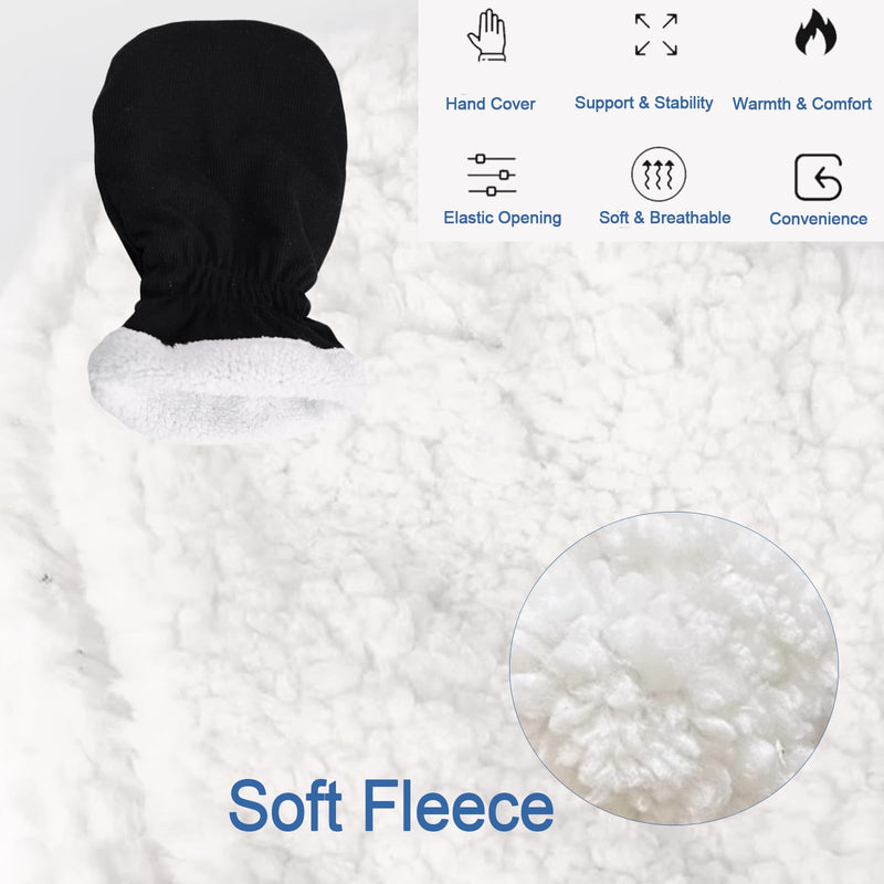 Warm Arm Cast Cover, Winter Fleece Hand Plaster Brace Protector for Wrist Finger, Wound Burns Dressing Nursing Supplies Black