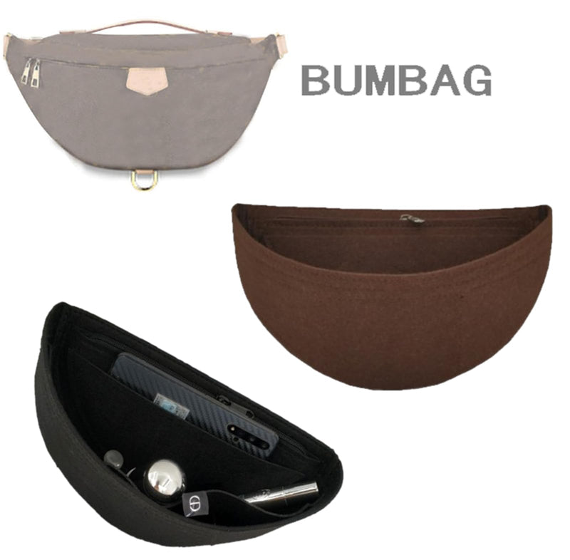 Purse Organizer Insert for Waistpack Inner Sleeve BUMBAG Lining Bag Storage Bag2047Dark brown 10.8*4.7*4.3in Dark brown
