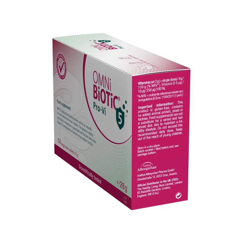 OMNi BiOTiC Pro-Vi 5 | 5 Bacterial Strains Combined with Vitamin D for Your Immune System | Probiotic Powder | 14 Sachets | Vegetarian | Gluten-Free | Lactose-Free | for Daily use