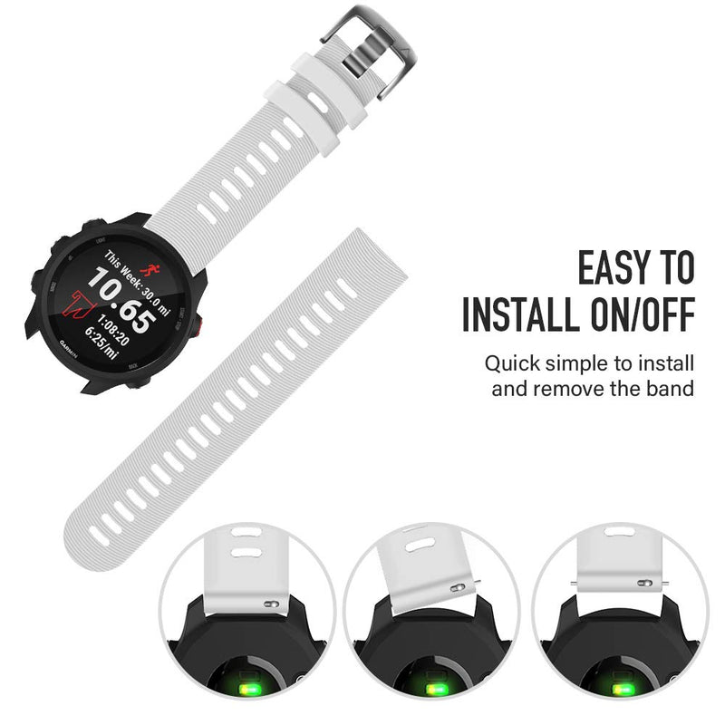 [Australia] - NotoCity Bands for Galaxy Watch 4/4 Classic & Galaxy Watch 5/5 Pro, 20mm Silicone Replacement Strap for Vivoactive 3 Vivoactive 5 Vívomove HR Forerunner 645/245 Music Band white 