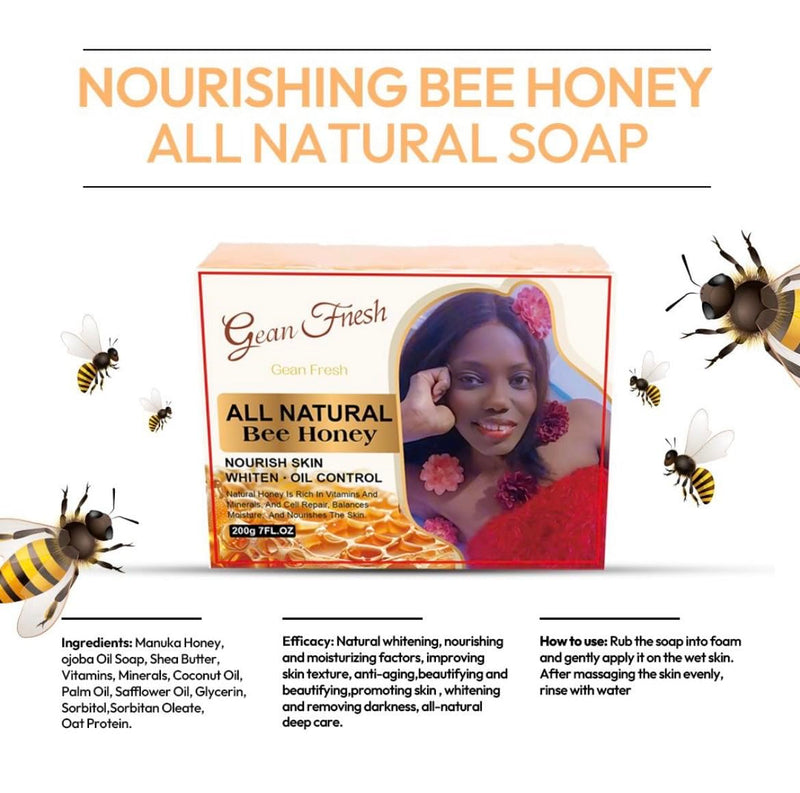 Honey Soap, Nourishing the Skin, Oil Control, Moisture, Cell Repair, Rich in Vitamins and Minerals, 7 FL OZ