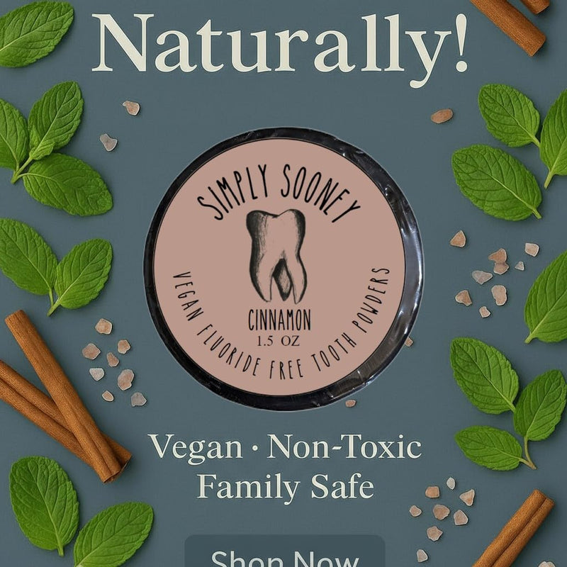 Simply Sooney Fluoride Free Remineralizing Toothpaste Powder I Vegan I Gluten Free I Organic Peppermint Essential Oil 1.5oz