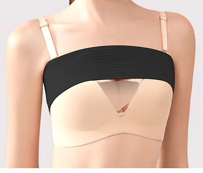 [Australia] - YIKANGHENG Breast Compression Band, 55 Inch x 3 Inch Black Elastic Cloth Chest Brace for Women Soprts and Outdoors (Black) 
