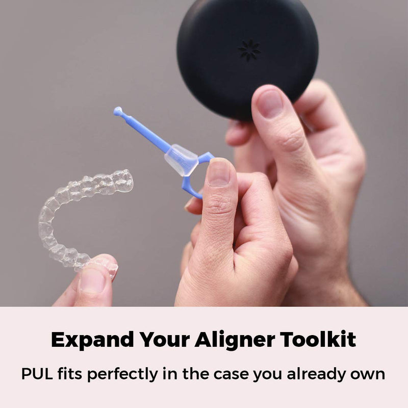 [Australia] - PUL Chewies & Clear Aligner Removal 2 in 1 Combo Tool - Compatible With Invisalign Removable Braces & Trays, Aligners, Retainers, Dentures - Hygienic Oral Care - Compact & Durable - 1 Pack, Pink 