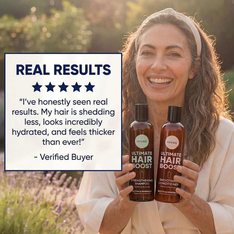 Moerie Hair Growth Shampoo and Conditioner for Women and Men, Hair Loss Solution with Biotin and Rosemary, Thickening Shampoo and Conditioner for Thinning Hair – Promotes Regrowth Single set