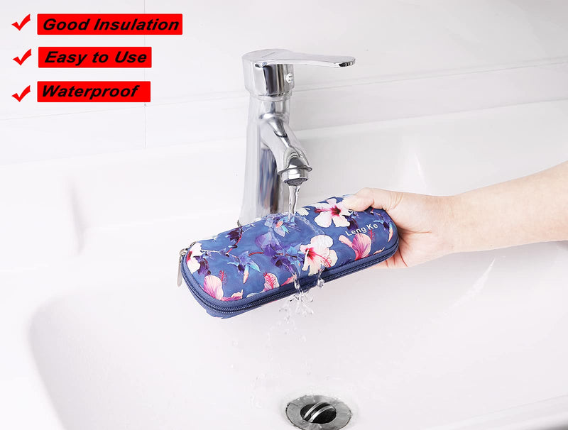 [Australia] - JAKAGO Insulin Cooler Bag, Portable Insulin Pen Bag with 2 Nylon Ice Packs for Diabetes Accessories & Cooler Diabetes Medication (Flower) Flower 