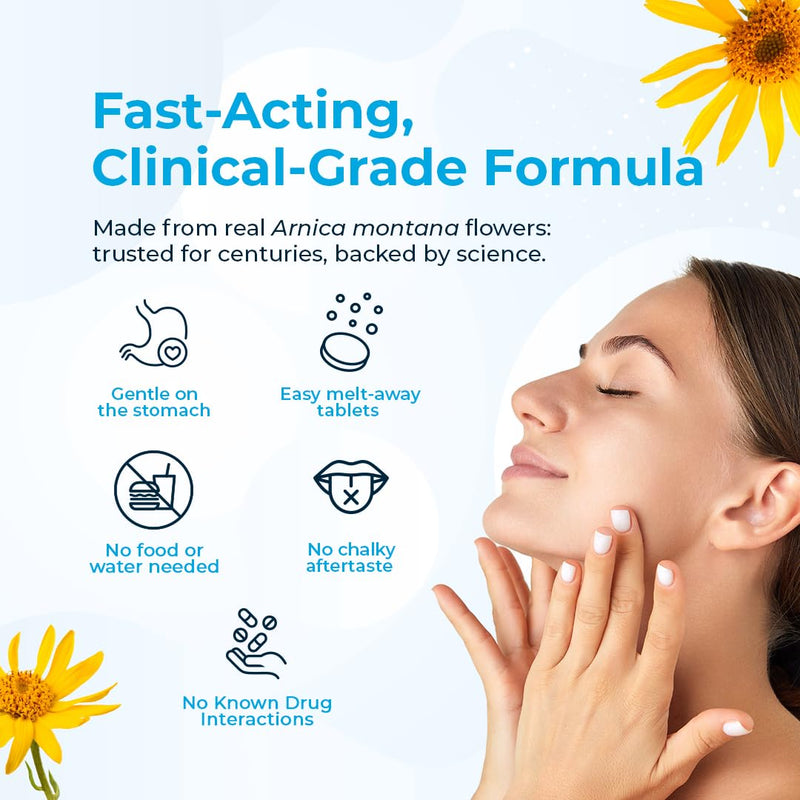 [Australia] - VitaMedica Arnica Montana 30C Rapid Dissolve Tablets for Natural Pain, Bruising, and Swelling Support - Homeopathic Medicine for Injury and Surgery Recovery - 150 Ct - 50 Servings 