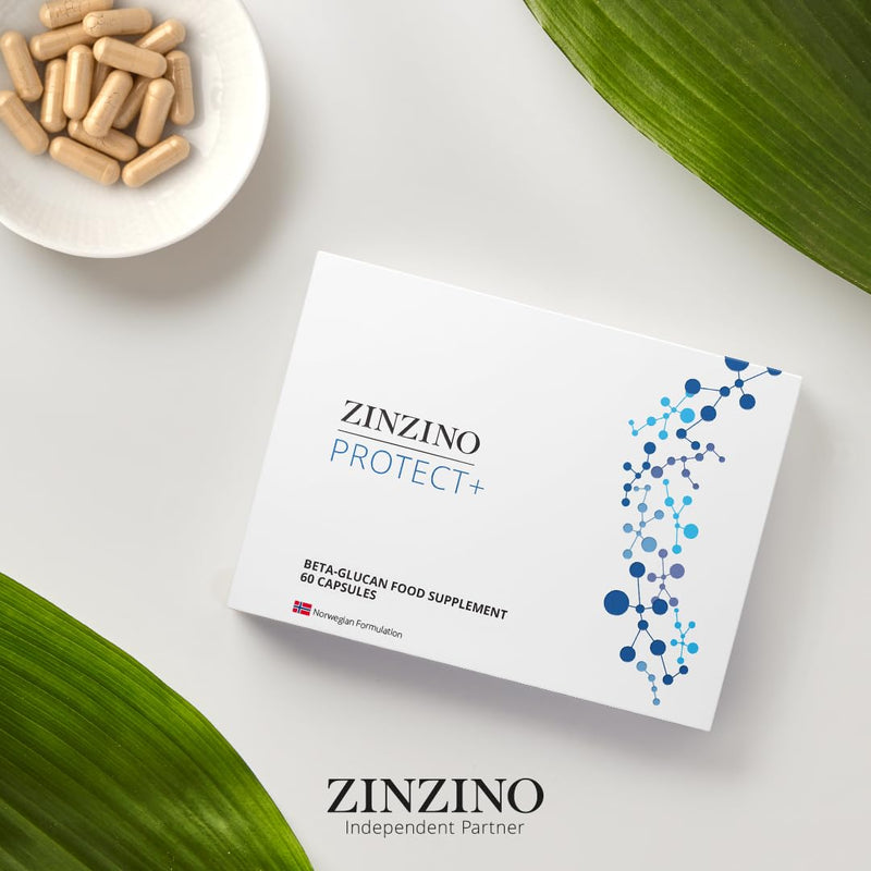 Zinzino Protect+ – Beta Glucans with Vitamin D3 & Vitamin C – Supports Immune Function, Energy Metabolism & Cell Protection – 60 Vegan Capsules
