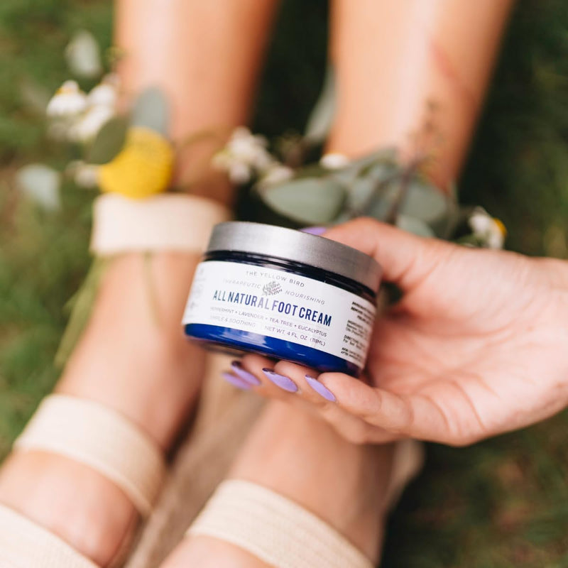 All Natural Foot Cream for Cracked Heels & Dry Feet – USA Made Organic Foot Balm for Callus Softening – Hydrating Foot Care Moisturizer with Peppermint, Tea Tree, Lavender & Eucalyptus 4 Fl Oz (Pack of 1)