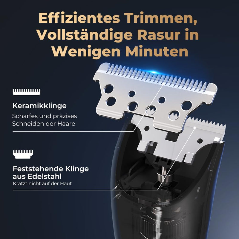 [Australia] - Ualans Intimate Razor for Men, Improved USB C Multifunctional Body Hair Trimmer Men with LED Light and Display, IPX7 Waterproof - Wet and Dry, 4 Attachment Combs, Gift for Men 