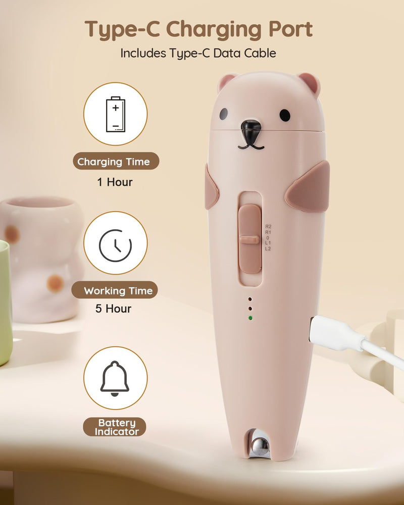 [Australia] - Lilian&Gema Baby Healthcare and Grooming Kit, 28-in-1 Rechargeable Nail Trimmer Electric Set, Dual Auto Light Baby Nail Care Kit, Portable Newborn Nursery Health Care Set for Infant Toddlers Boy Girl Brown 