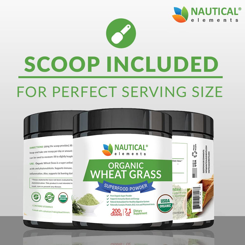Wheatgrass Powder - USDA Organic Wheat Grass Powder, Grown In The USA, 200g | Wheat Grass Rich In Essential Amino Acids, Chlorophyll, Antioxidants, Fatty Acids, Minerals & Vitamins, Vegan 57 Servings 7 Ounce (Pack of 1)