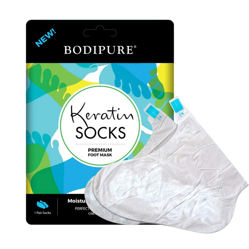 [Australia] - Bodipure Premium Foot Mask Keratin Socks | At Home Spa Moisturizer Socks for Dry Cracked Feet, Callus & Heel Softening | Easy-to-Use Pedicure Foot Repair | Chemical-free Feet Treatment | 12 Pairs 1 Count (Pack of 12) 