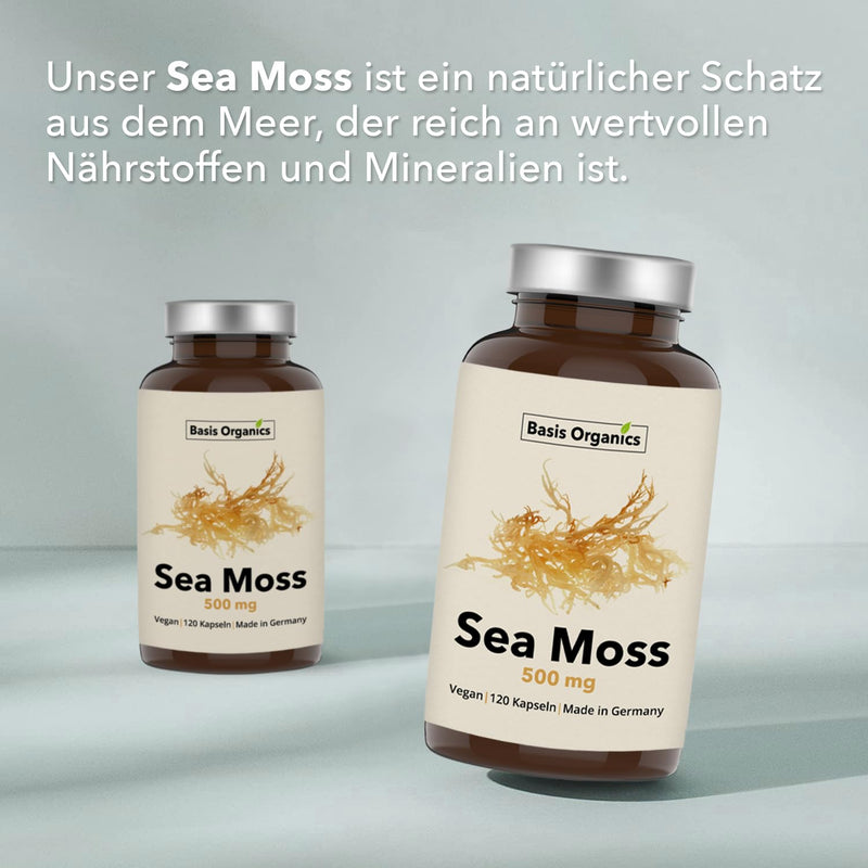 [Australia] - Sea Moss capsules from the alga Irish Moss - 100% natural cartilage kelp, sea moss from wild collection - Stimulates hair growth - Produced & laboratory tested in Germany - 120 capsules (60 days) 