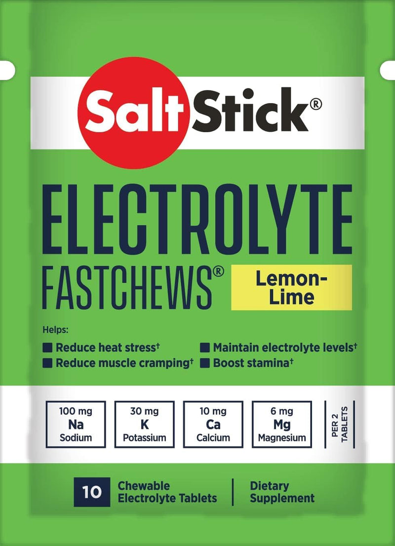 SaltStick FastChews – Electrolyte Chewable Tablets – 4 Test Pack (4 Bags, 10 Tablets Each) – Assorted Flavours