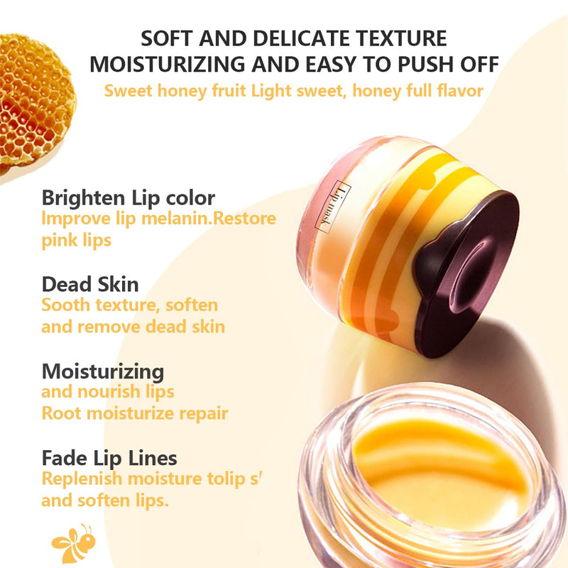 Honey Lip Balm, Vitamin E Nourishing Moisturizing Sleeping Lip Mask Hydrating & Prevention Dry And Cracked Lip (Honey) Honey
