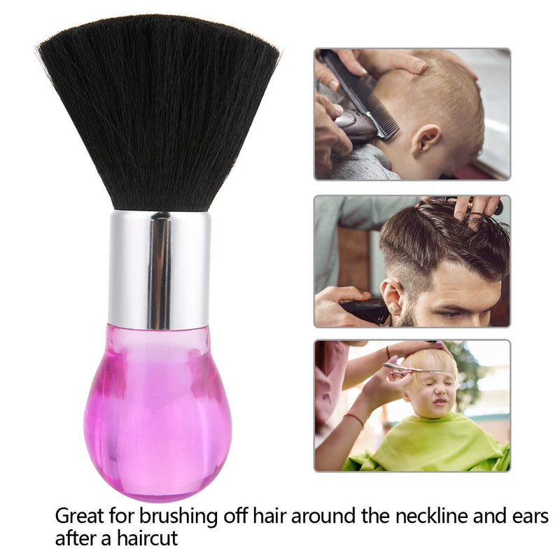 2 Colors Professional Neck Face Duster Brush Barber & Salon Hair Clean Hairbrush Cutting Comfortable Grip Hairdressing Styling Tool () Pink