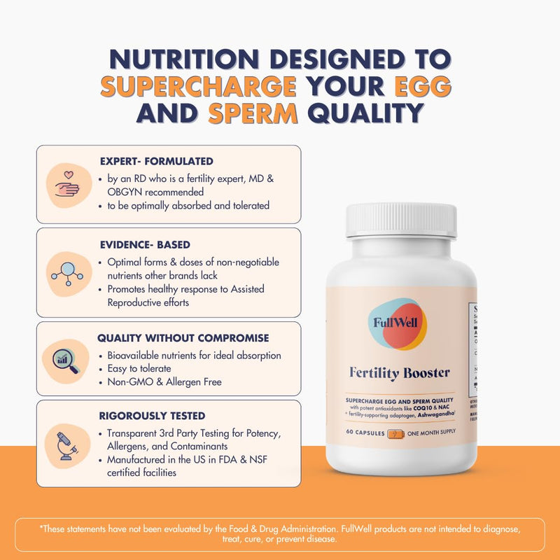 [Australia] - Fertility Booster for Men & Women | Conception Support for Healthy Egg Quality, Sperm Motility and Strength | Dietitian-Formulated | Ashwagandha, CoQ10 & NAC, 3rd Party Tested, 30 Servings Fertility Booster 1 Pack 