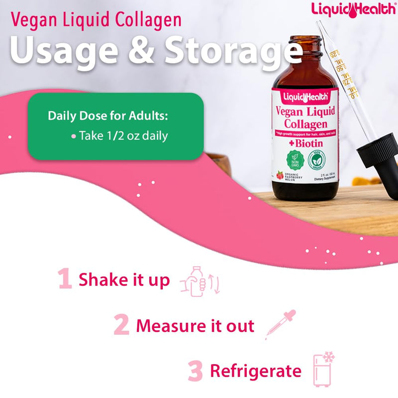 LIQUIDHEALTH Vegan Liquid Collagen Plus Biotin Drops & Complete Multiple Adult Daily Multivitamin Wellness Bundle - Hair & Nail Growth, Skin Health, Immune & Energy Support - USA Made, Vegan, Non-GMO