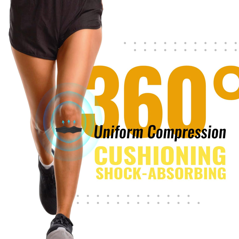 [Australia] - Fitgeno Knee Strap Patella Support: Knee Band for Patellar Tendon Pain Relief - Knee Brace for Tendonitis Jumpers Running Sports Basketball Men Women 2 Packs (Black) Black 