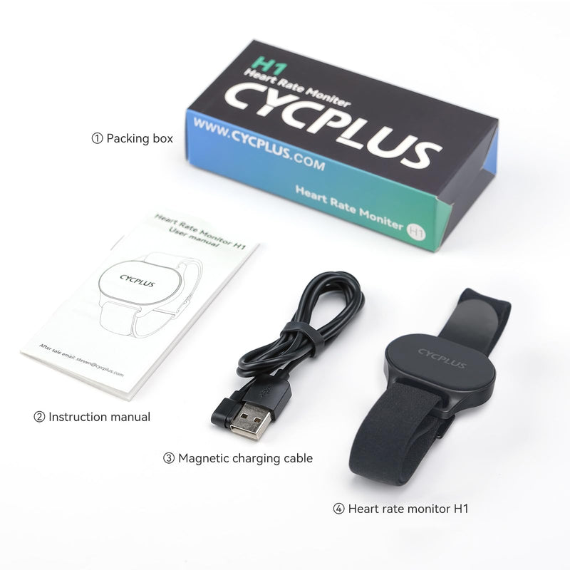 [Australia] - CYCPLUS Heart Rate Monitor Armband,Bluetooth 5.1 ANT+ HR Monitor with HR Zone LED Indicator, IP67 Waterproof, Use for Running Cycling Gym and Other Sports (2025 Upgraded Model) 