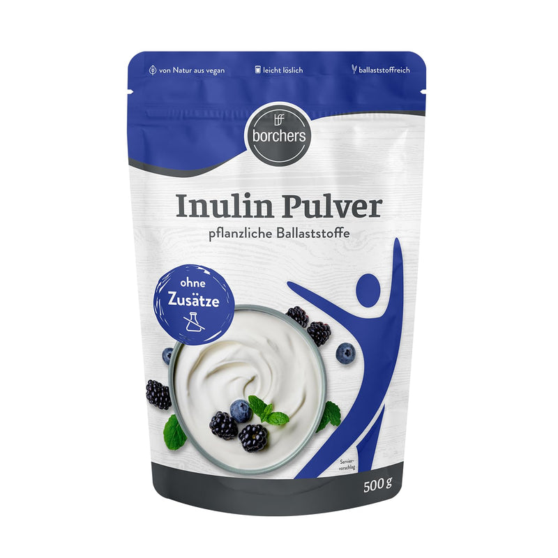 [Australia] - BORCHERS Inulin Powder 500g, Vegetable Fiber, Easily Soluble, Naturally Vegan, No Additives, Digestion 500g (Pack of 1) 