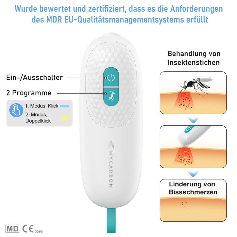 [Australia] - MYCARBON insect bite healer, small and handy mosquito bite heat pen treatment insect bites from itching & pain & swelling, without chemical substances mosquito bite electric bite healer, white white 