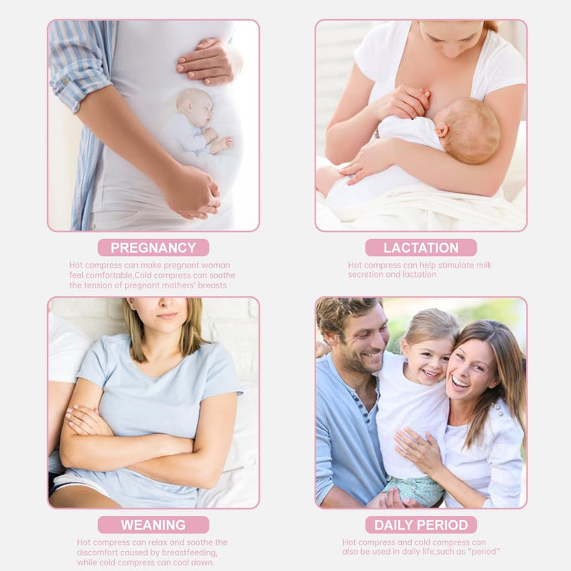 [Australia] - Hot/Cold Breast Gel Bead Ice Packs Breast Cooling/Heat Pads Relief for Breastfeeding, Nursing Pain, Mastitis, Engorgement, Swelling, Plugged Ducts | Boost Milk Let-Down & Production,2 Pack (Pink) Pink 