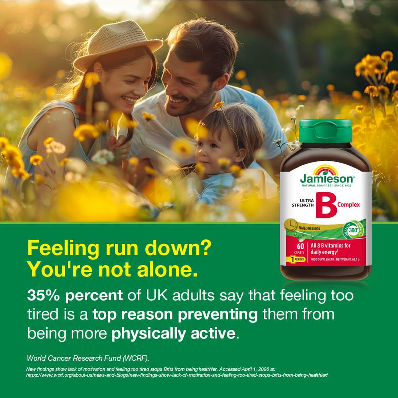 Jamieson Ultra Strength B Complex, Timed Released, 8 Essential B Vitamins. 60 caplets