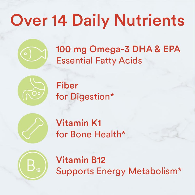 SmartyPants Kids Multivitamin Gummies and Fiber Supplement: Vitamin D3, C, Vitamin B12, B6, A, Zinc, Biotin, Inositol, Fiber Gummies, Three Fruit Flavors, 120 Count (30 Day Supply) 120 Count (Pack of 1) Fiber - 30 Day Supply