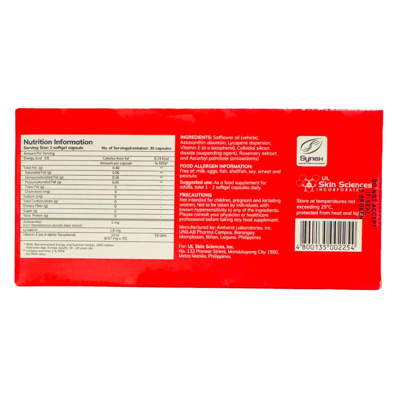 Myra Utimate with Astaxanthin, Lycopene and Vitamin E, 30 Softgel Capsules