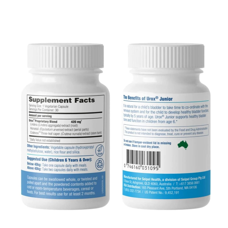 [Australia] - Junior Natural Bladder Control - Nocturnal Enuresis or Bedwetting Supplements. Supports Bladder Control, Reduces Urinary Frequency, and Bladder Accidents for Kids, 30 Vegetarian Capsules (30) 