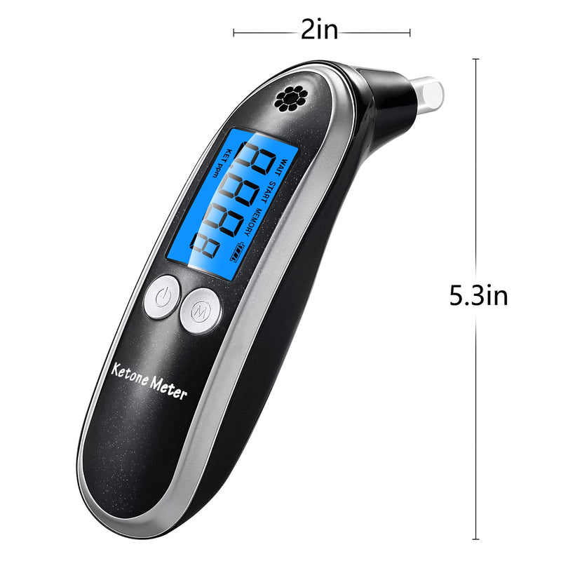 [Australia] - Breath Ketosis Meter & Ketone Monitoring - High Accuracy Ketone Breath Analyzer Home Ketosis Breath Tester for Ketosis Testing & Tracking, Ketone Breath Meter with 10 Mouthpieces Black1 