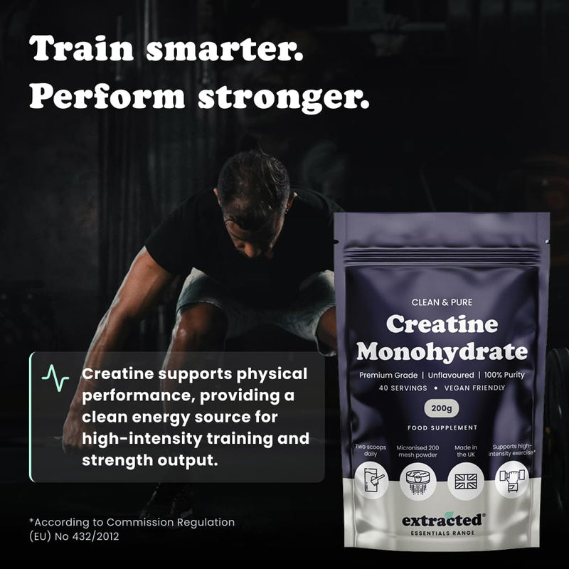 Pure Creatine Monohydrate Powder, Micronized 200 Mesh for Fast Dissolving, 100% Unflavoured High-Purity Creatine, Lab Tested, Vegan, Non-GMO, Gluten-Free, 5g Serving 1 Pack (200g)