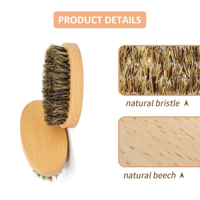 [Australia] - Beard brush, beard comb, beard brush men, hair brush wild boar bristles, beard brush made of wild boar bristles, 100% wild boar bristle brush for daily beard care, beard brush for men travel 