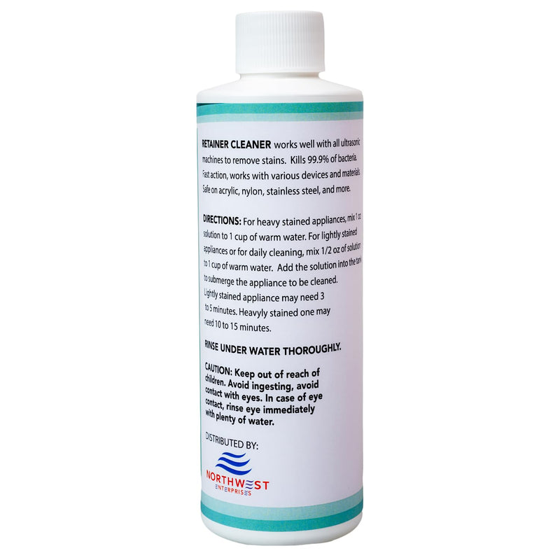 [Australia] - Ultrasonic Retainer Cleaner Solution Concentrate - Ultrasonic Denture Cleaner for Ultrasonic Machines - Cleans Mouthguards, Invisalign, and Nightguards - Updated Formula (Mint) (8 Ounces) 8 Ounces 